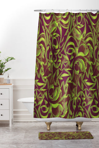 Wagner Campelo Abstract Garden 2 Shower Curtain And Mat