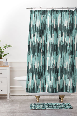 Wagner Campelo AMMAR Green Shower Curtain And Mat