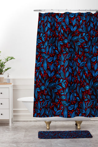 Wagner Campelo Berries And Leaves 5 Shower Curtain And Mat