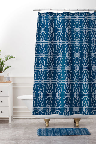 Wagner Campelo BOHO LINES BISMARK Shower Curtain And Mat