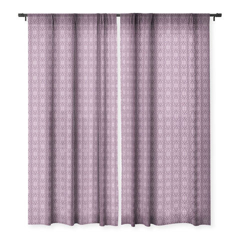 Wagner Campelo BOHO LINES LAVANDER Sheer Window Curtain
