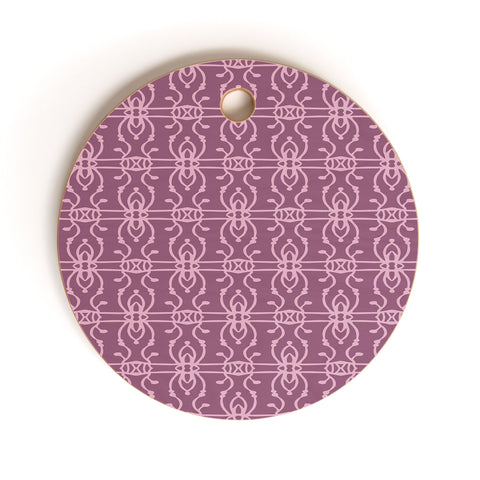 Wagner Campelo BOHO LINES LAVANDER Cutting Board Round