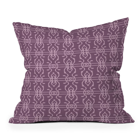 Wagner Campelo BOHO LINES LAVANDER Throw Pillow