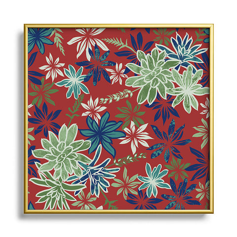 Wagner Campelo Bromelias 3 Square Metal Framed Art Print