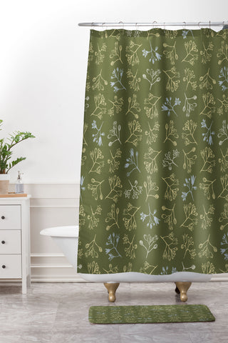 Wagner Campelo CONVESCOTE Green Shower Curtain And Mat