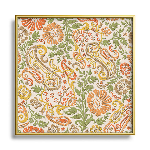 Wagner Campelo Floral Cashmere 1 Metal Square Framed Art Print