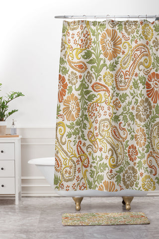 Wagner Campelo Floral Cashmere 1 Shower Curtain And Mat