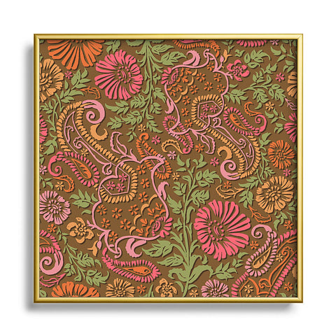 Wagner Campelo Floral Cashmere 4 Metal Square Framed Art Print