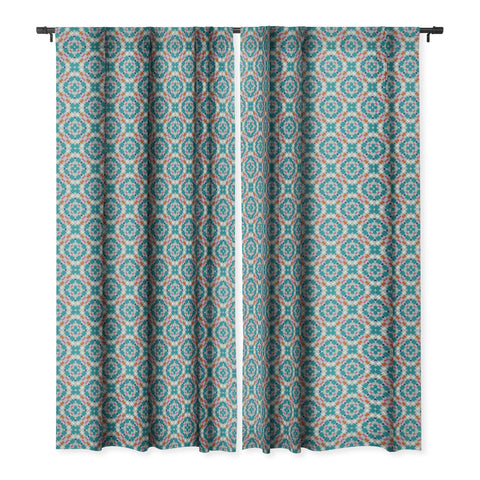 Wagner Campelo FREE NOMADIC TEAL Blackout Window Curtain