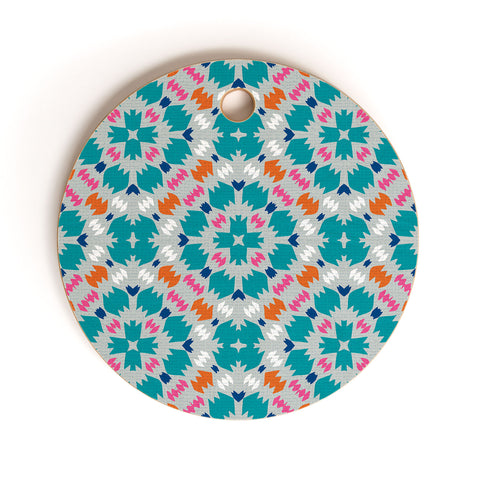 Wagner Campelo FREE NOMADIC TEAL Cutting Board Round