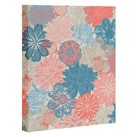 Wagner Campelo GARDEN BLOSSOMS BEIGE Art Canvas