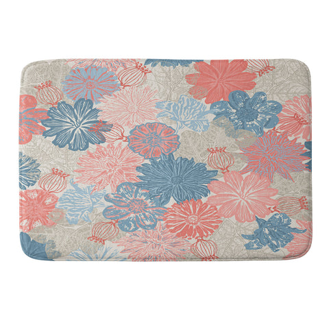 Wagner Campelo GARDEN BLOSSOMS BEIGE Memory Foam Bath Mat