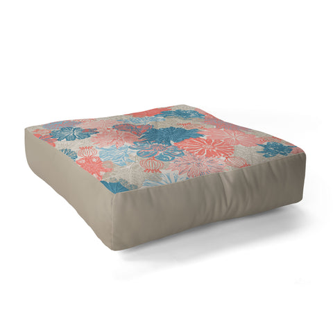 Wagner Campelo GARDEN BLOSSOMS BEIGE Floor Pillow Square