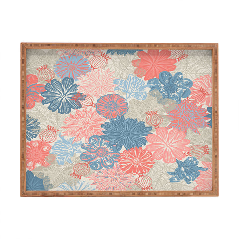 Wagner Campelo GARDEN BLOSSOMS BEIGE Rectangular Tray