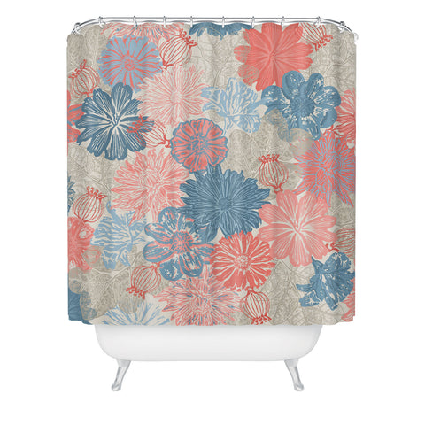 Wagner Campelo GARDEN BLOSSOMS BEIGE Shower Curtain