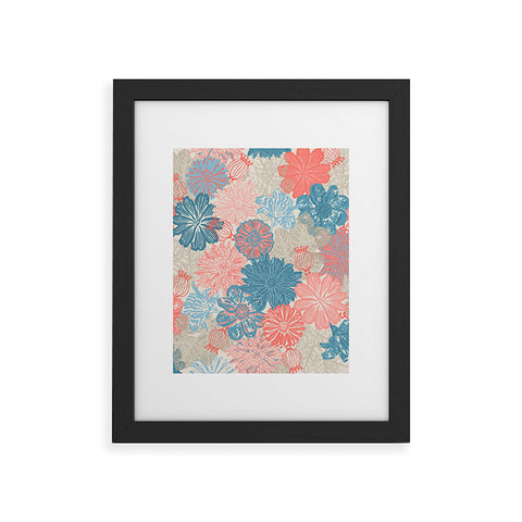 Wagner Campelo GARDEN BLOSSOMS BEIGE Framed Art Print