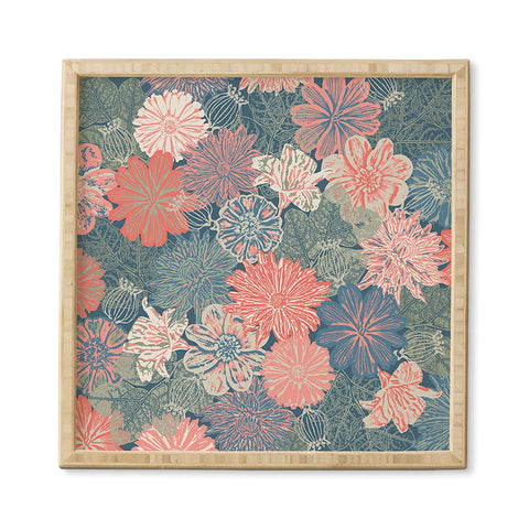 Wagner Campelo GARDEN BLOSSOMS BLUE Framed Wall Art