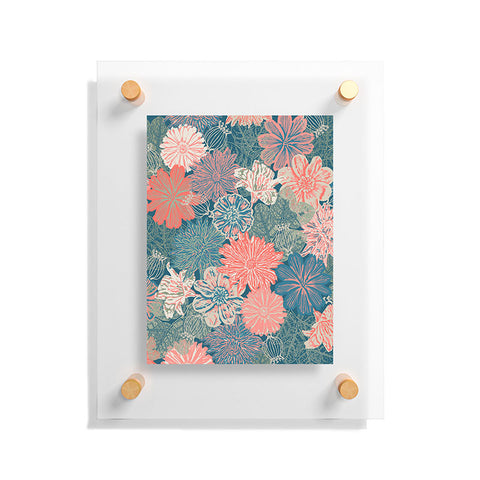 Wagner Campelo GARDEN BLOSSOMS BLUE Floating Acrylic Print