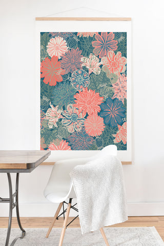 Wagner Campelo GARDEN BLOSSOMS BLUE Art Print And Hanger