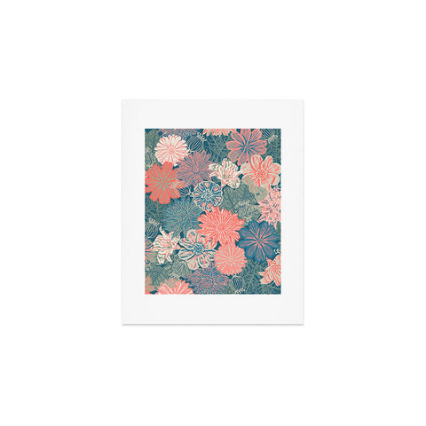 Wagner Campelo GARDEN BLOSSOMS BLUE Art Print