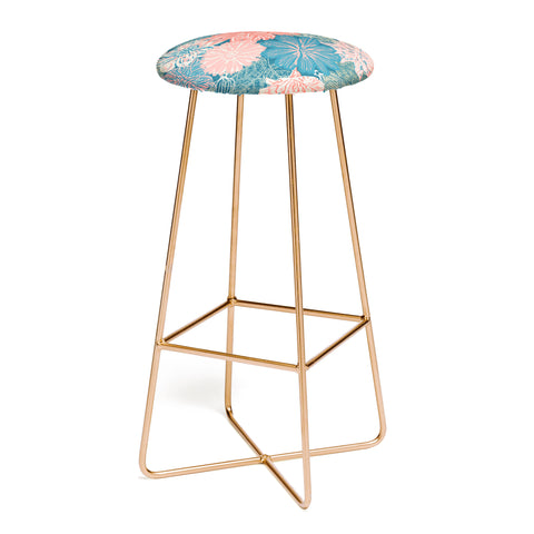 Wagner Campelo GARDEN BLOSSOMS BLUE Bar Stool
