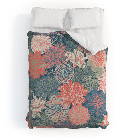 Wagner Campelo GARDEN BLOSSOMS BLUE Duvet Cover
