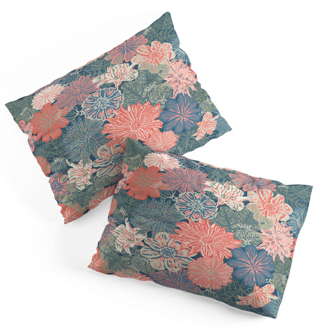 Wagner Campelo GARDEN BLOSSOMS BLUE Pillow Shams