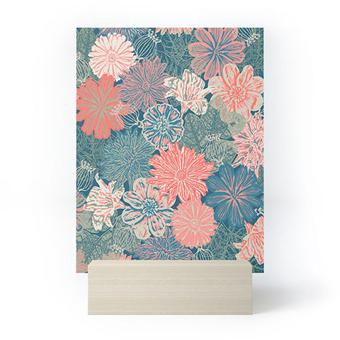 Wagner Campelo GARDEN BLOSSOMS BLUE Mini Art Print