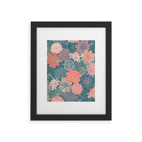 Wagner Campelo GARDEN BLOSSOMS BLUE Framed Art Print