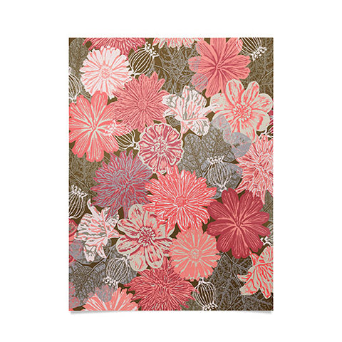 Wagner Campelo GARDEN BLOSSOMS BROWN Poster