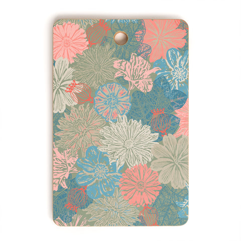 Wagner Campelo GARDEN BLOSSOMS GREEN Cutting Board Rectangle