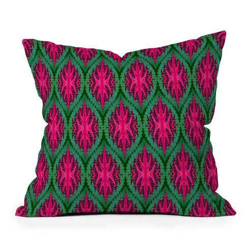 Wagner Campelo Ikat Leaves Throw Pillow