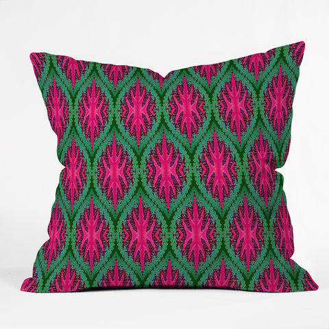 Wagner Campelo Ikat Leaves Outdoor Throw Pillow