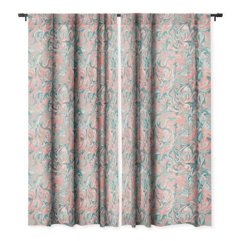 Wagner Campelo MARBLE WAVES DESERT Blackout Window Curtain