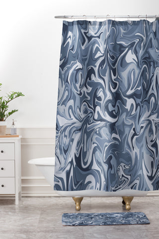 Wagner Campelo MARBLE WAVES INDIE Shower Curtain And Mat