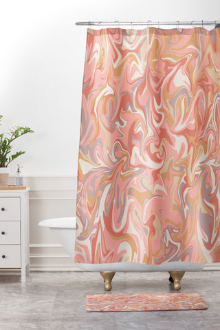 Wagner Campelo MARBLE WAVES PARISIAN Shower Curtain And Mat