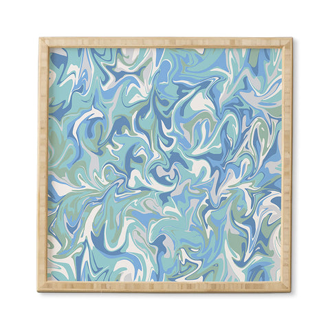 Wagner Campelo MARBLE WAVES SERENITY Framed Wall Art