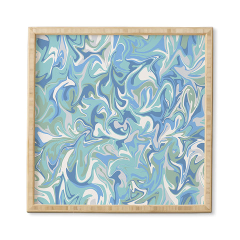 Wagner Campelo MARBLE WAVES SERENITY Framed Wall Art