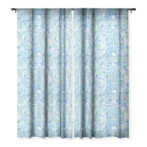 Wagner Campelo MARBLE WAVES SERENITY Sheer Window Curtain