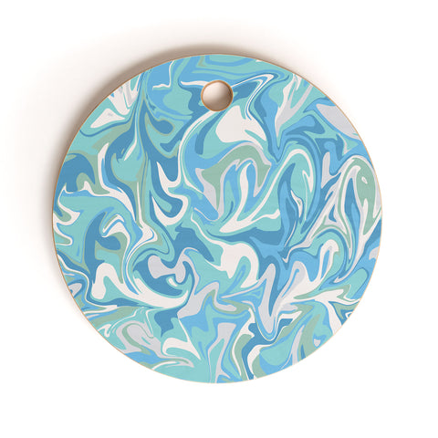 Wagner Campelo MARBLE WAVES SERENITY Cutting Board Round