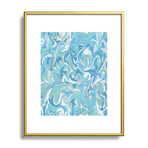 Wagner Campelo MARBLE WAVES SERENITY Metal Framed Art Print