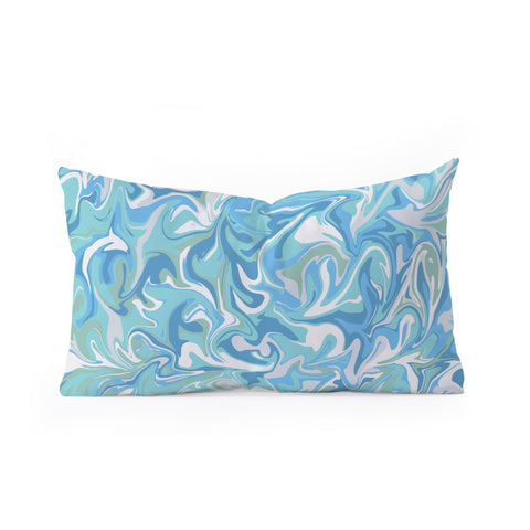Wagner Campelo MARBLE WAVES SERENITY Oblong Throw Pillow