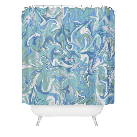 Wagner Campelo MARBLE WAVES SERENITY Shower Curtain