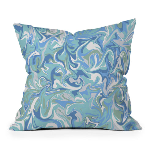 Wagner Campelo MARBLE WAVES SERENITY Throw Pillow