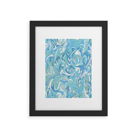 Wagner Campelo MARBLE WAVES SERENITY Framed Art Print