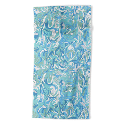 Wagner Campelo MARBLE WAVES SERENITY Beach Towel