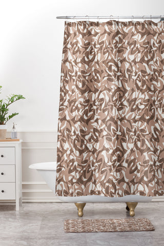 Wagner Campelo NORDICO Brown Shower Curtain And Mat