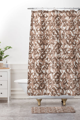 Wagner Campelo NORDICO Brown Shower Curtain And Mat