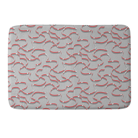 Wagner Campelo ORGANIC LINES RED GRAY Memory Foam Bath Mat