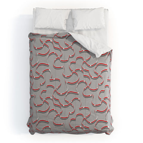 Wagner Campelo ORGANIC LINES RED GRAY Comforter
